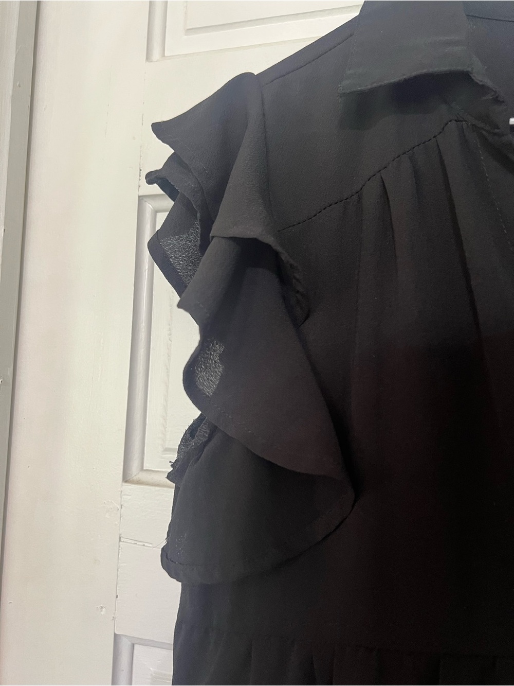 Umgee black tiered midi dress with ruffle sleeves - Picture 2 of 6